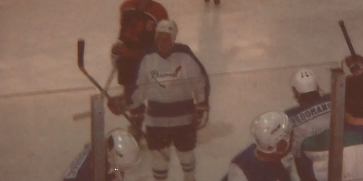 Young Tommy Benizio on the ice during his early hockey days